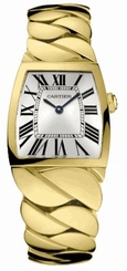 Cartier Watches : W640010H Calibre 690 Quartz Polished 18k Yellow Gold Silver Guilloche Sunray With Roman Numerals Dial Polished 18k Yellow Gold Band Women Watch