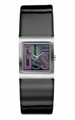 Guess Watches : W65005L1 Quartz Black Dial Stainless Steel Case With Black Leather Strap Women Watch