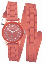 Guess Watches : W65013L4 Quartz Analog Orange Silicone Women Watch