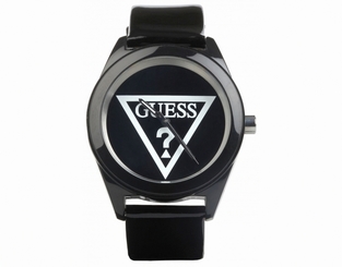 Fake AAA Guess Watches : W65014L2 Quartz Black Dial Stainless Steel Case With Black Leather Strap Women Watch Watch
