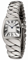 Cartier Watches : W660012I Calibre 059 Quartz Polished Stainless Steel Silver Guilloche Sunray With Roman Numerals Dial Polished Stainless Steel Band Women Watch