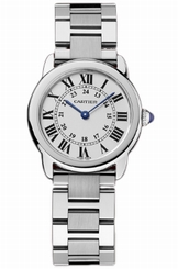 Cartier Watches : W6701004 Quartz Stainless Steel Silver Opaline With Roman Numeral Hour Markers And Blued Steel Hands Dial Stainless Steel Brushed And Polished Band Women Watch