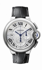 Cartier Watches : W6920003 Automatic Polished Stainless Steel Silver Chronograph With Date At 9 Dial Black Alligator Leather Band Men Watch