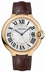 Cartier Watches : W6920054 Manual Wind 18kt Rose Gold Silver Dial Alligator/crocodile Leather Brown Band Men Watch