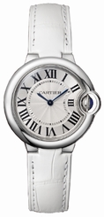 Cartier Watches : W6920086 Battery Operated Cartier 057 Quartz Polished Stainless Steel Silver Opaline Dial Shiny White Alligator Strap Band Women Watch