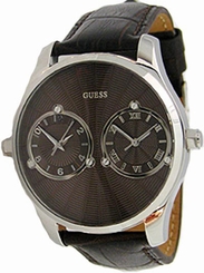 Guess Watches : W70004G1 Leather Strap Brown Dial Series Men Watch