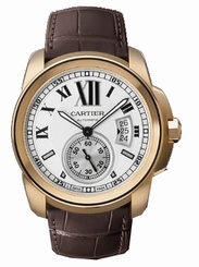 Cartier Watches : W7100009 Automatic 27 Jewels, Calibre 1904-PS MC with Approx. 48Hr Power Reserve 18kt Rose Gold - Polished Silver With Black Roman Numerals And 60 Min. Scale On Outer Ring, Date At 3 And Large Seconds Sub- At 6 Dial Alligator Leather - B