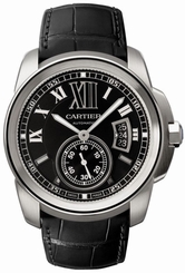 Cartier Watches : W7100014 Automatic 27 Jewels, Calibre 1904-PS MC with Approx. 48Hr Power Reserve Stainless Steel - Brushed And Polished Black Silver Accented With White Roman Numerals And 60 Min. Scale On Outer Ring, Date At 3 And Large Seconds Sub- At