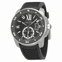 Cartier Watches : W7100056 Automatic Diver Black Rubber Men Watch