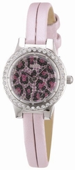 Guess Watches : W75047L2 Quartz Pink Dial Stainless Steel Case With Pink Leather Strap Women Watch