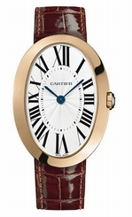 Cartier Watches : W8000002 Manual Winding Calibre 430 18k Polished Rose Gold Silver With Roman Numeral Hour Markers And Blue Sword Shaped Hands Dial Brown Crocodile Leather With 18k Gold Buckle Band Women Watch