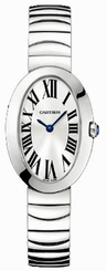 Cartier Watches : W8000006 Battery Operated Quartz 18k Polished White Gold Silver With Roman Numeral Hour Markers And Blue Sword Shaped Hands Dial 18k White Gold Band Women Watch