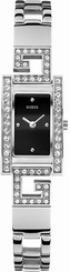 Guess Watches : W80031L2 Quartz Black Dial Crystal Bezel Stainless Steel Women Watch