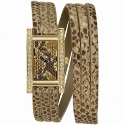 Guess Watches : W80047L1 Quartz Brown Dial Stainless Steel Case With Brown Leather Strap Women Watch