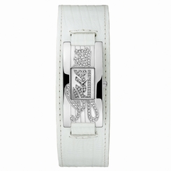 Guess Watches : W80055L3 Quartz Silver Dial Stainless Steel Case With White Leather Strap Women Watch