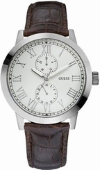 Guess Watches : W85043G2 Quartz Chronograph Brown Leather Men Watch