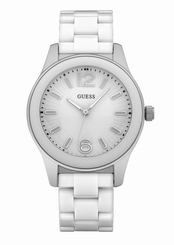 Guess Watches : W85105L1 Quartz White Dial Resin Case With White Resin Strap Women Watch