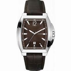 Guess Watches : W90058G2 Quartz Analog Date Brown Leather Men Watch