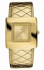 Guess Watches : W95029L2 Gold Dial Leather Band Women Watch
