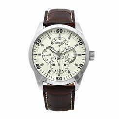 Guess Watches : W95046G1 Dress Leather Strap Men Watch