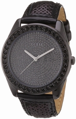 Guess Watches : W95107L2 Black Dial Leather Women Watch
