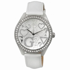 Guess Watches : W95139L1 White Dial Leather Women Watch