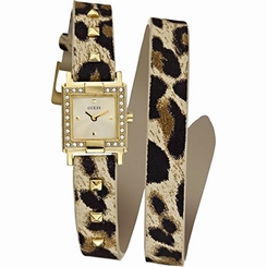 Guess Watches : W95146L1 Gold Dial Leather Women Watch