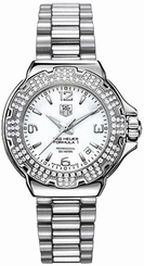 TAG Heuer Watches : WAC1215.BA0852 Quartz White Dial Date Diamond Bezel Stainless Steel Women Watch