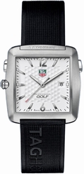 TAG Heuer Watches : WAE1112.FT6004 Quartz Golf White Dial Brushed Titanium Steel Case With Black Rubber Strap Men Watch