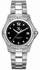 TAG Heuer Watches : WAF111D.BA0810 Quartz Black Diamond Dial Diamond Bezel Stainless Steel Men Watch