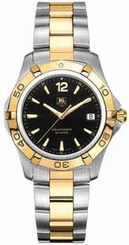TAG Heuer Watches : WAF1123.BB0807 Quartz Black Dial Date 18K Gold Plated and Stainless Steel Men Watch