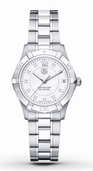 TAG Heuer Watches : WAF1312.BA0817 Quartz White Mother of Pearl Diamond Dial Stainless Steel Women Watch