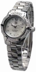 TAG Heuer Watches : WAF1416.BA0813 Quartz Mother of Pearl Diamond Dial Diamond Bezel Stainless Steel Women Watch