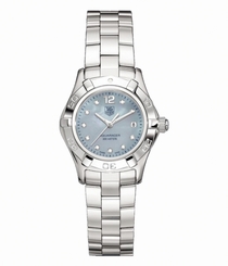 TAG Heuer Watches : WAF1419.BA0813 Quartz Blue Mother of Pearl Diamond Dial Date Stainless Steel Women Watch