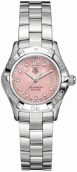 TAG Heuer Watches : WAF141A.BA0813 Quartz Pink Mother of Pearl Diamond Dial Stainless Steel Women Watch