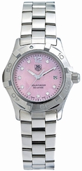TAG Heuer Watches : WAF141A.BA0824 Quartz Pink Mother of Pearl Diamond Dial Stainless Steel Women Watch