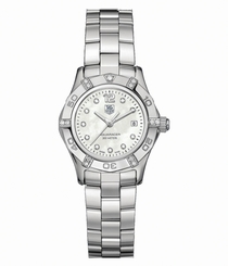 TAG Heuer Watches : WAF141G.BA0813 Quartz Diamond Dial Diamond Bezel Stainless Steel Women Watch