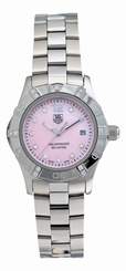 TAG Heuer Watches : WAF141H.BA0824 Quartz Pink Mother of Pearl Diamond Stainless Steel Women Watch