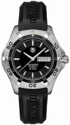 TAG Heuer Watches : WAF2010.FT8010 Automatic Black Dial Day Date Black Rubber Men Watch