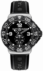 TAG Heuer Watches : WAH1010.FT6026 Quartz Black Dial Brushed Stainless Steel Case With Black Rubber Strap Women Watch