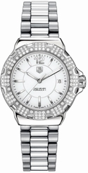 TAG Heuer Watches : WAH1218.BA0852 Quartz White Dial Date Diamond Bezel Stainless Steel Women Watch