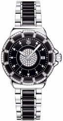 TAG Heuer Watches : WAH1219.BA0859 Quartz Brushed Stainless Steel Black With Diamonds Dial Stainless Steel And Black Ceramic Band Women Watch