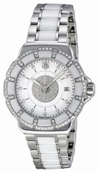 TAG Heuer Watches : WAH121D.BA0861 Battery Operated Quartz Polished Steel White Diamond Dial Stainless Steel And White Ceramic Band Women Watch