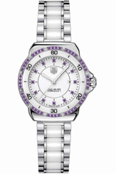 TAG Heuer Watches : WAH1318.BA0868 Quartz White Dial Date Stainless Steel and Ceramic Women Watch
