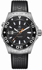 TAG Heuer Watches : WAJ1110.FT6015 Swiss Quartz 500M Date Black Rubber Men Watch