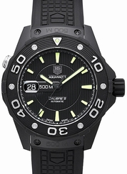 TAG Heuer Watches : WAJ2180.FT6015 Automatic 500M Date Black Rubber Men Watch