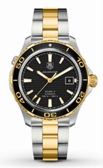 TAG Heuer Watches : WAK2122.BB0835 Automatic Black Dial Date Stainless Steel and 18ct Gold Plated Men Watch