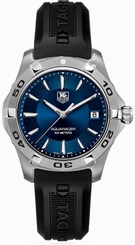 TAG Heuer Watches : WAP1112.FT8010 Quartz Brushed And Polished Stainless Steel Blue Dial Black Rubber Band Men Watch