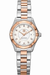 TAG Heuer Watches : WAP1451.BD0837 Quartz 11 Diamonds Dial Stainless Steel and Rose Gold Men Watch