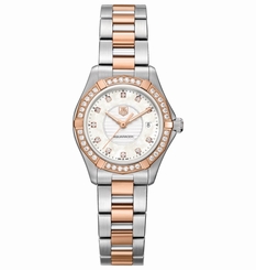 TAG Heuer Watches : WAP1452.BD0837 Quartz 11 Diamonds Dial Stainless Steel and Rose Gold Women Watch